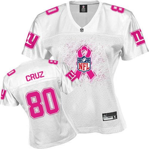 Giants #80 Victor Cruz White 2011 Breast Cancer Awareness Stitched NFL Jersey - Click Image to Close